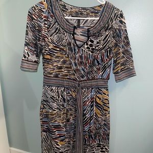 BCBG Max Azria patterned designer dress like new